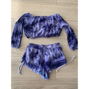 Purple Tie Dye Two Piece Set